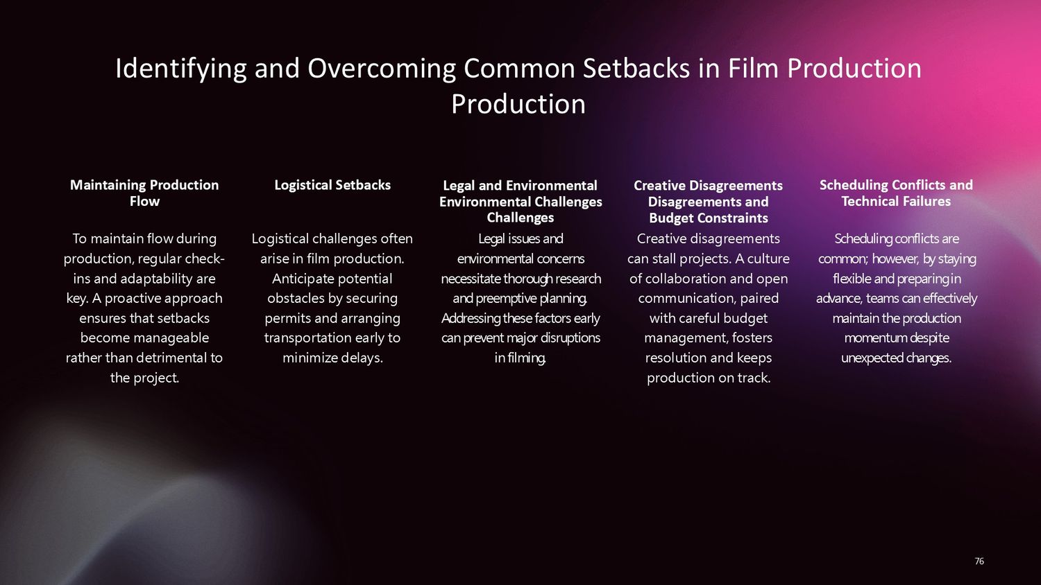Cinematic Narrative Lab – Part 076: Identifying and Overcoming Common Setbacks in Film Production