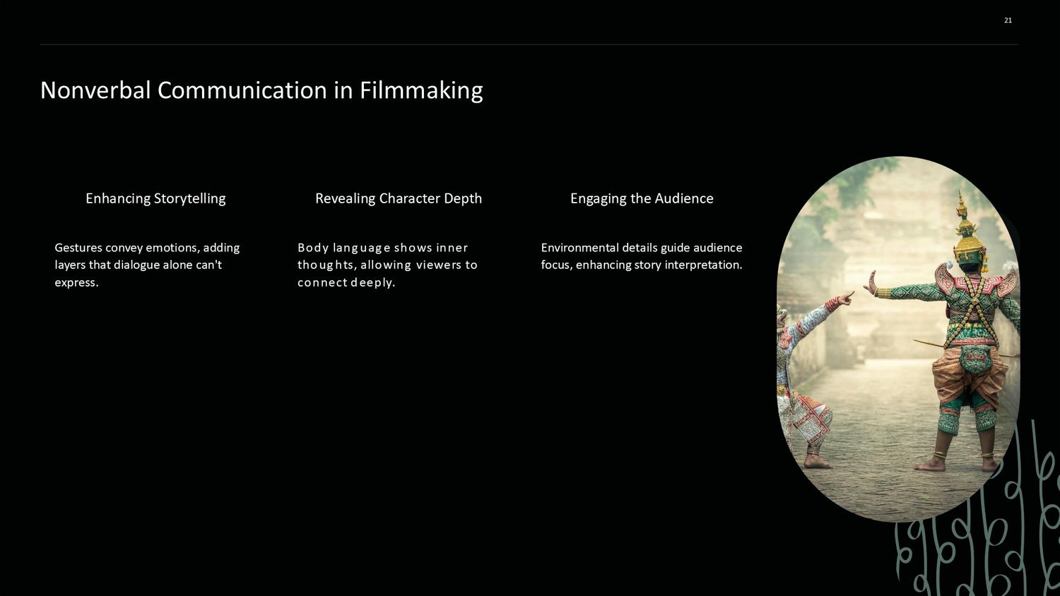 Cinematic Narrative Lab – Part 021: Nonverbal Communication through Actor Gestures and Environmental Details