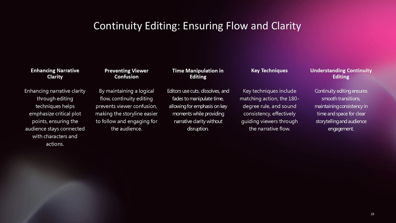 Cinematic Narrative Lab – Part 029: Editing Logic: Principles of Continuity for Time Flow and Coherence