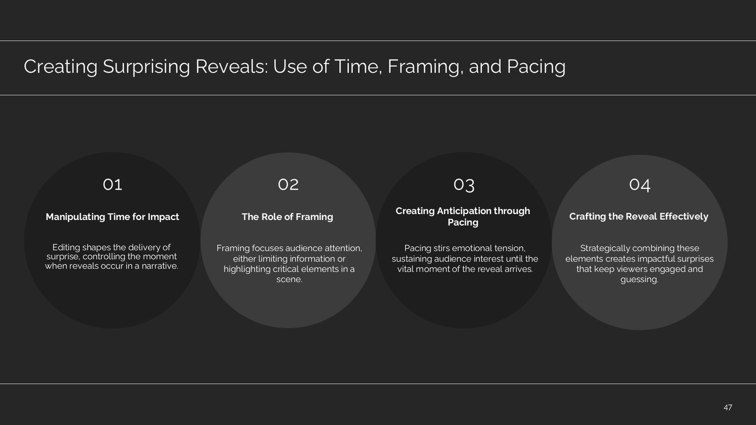 Cinematic Narrative Lab – Part 047: Creating Surprising Reveals: Use of Time, Framing, and Pacing