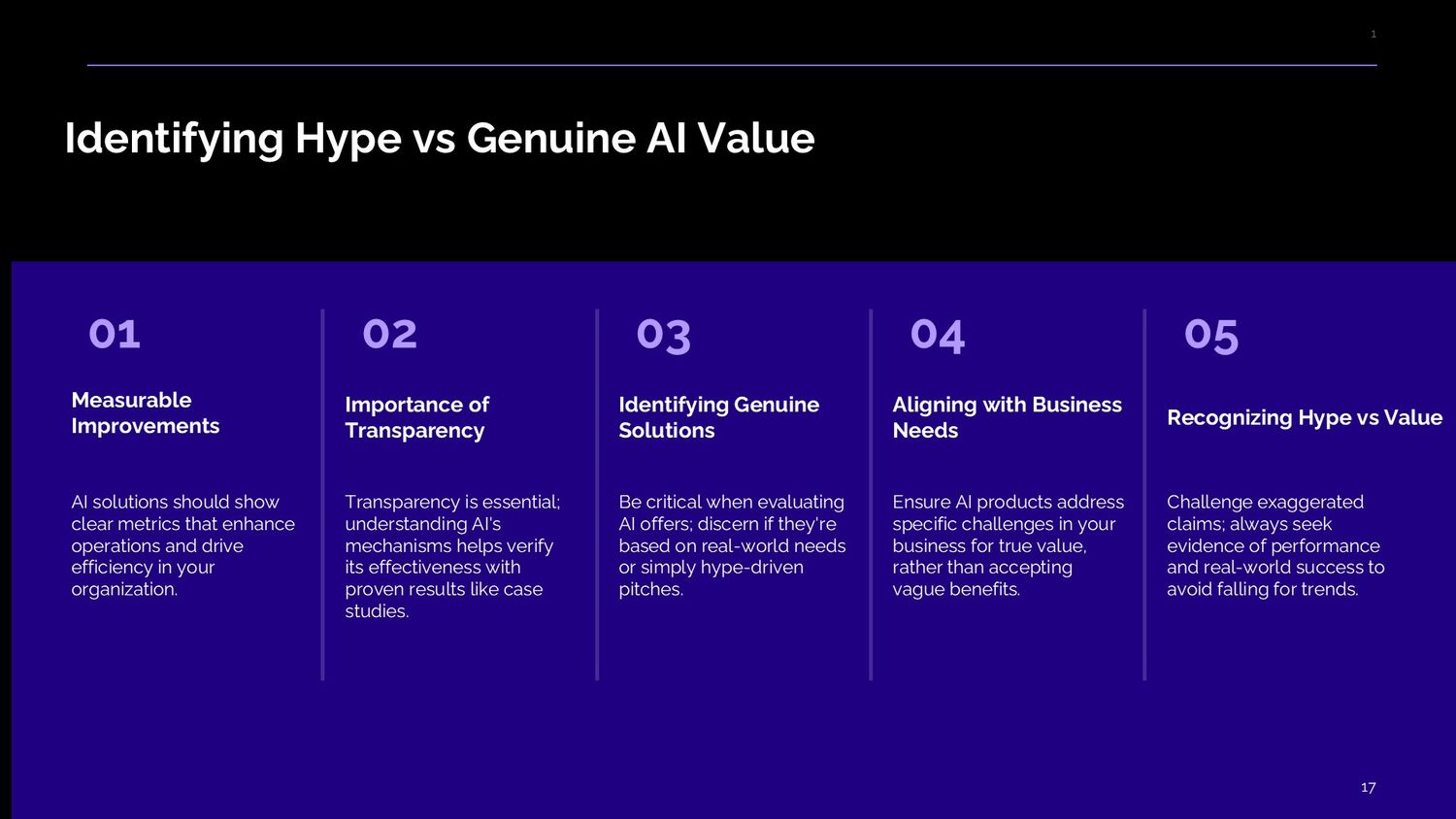 Professional Artificial Intelligence Training Course – Lesson 017: Distinguishing Hype from Real Value in Artificial Intelligence Solutions