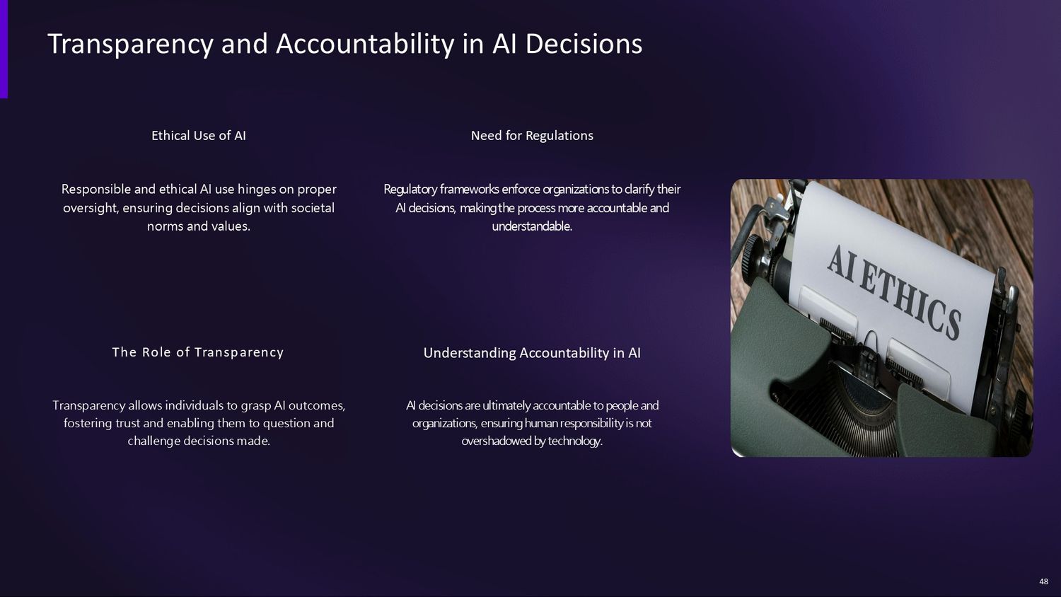 Professional Artificial Intelligence Training Course – Lesson 048: Transparency and Accountability for Errors in Artificial Intelligence Systems