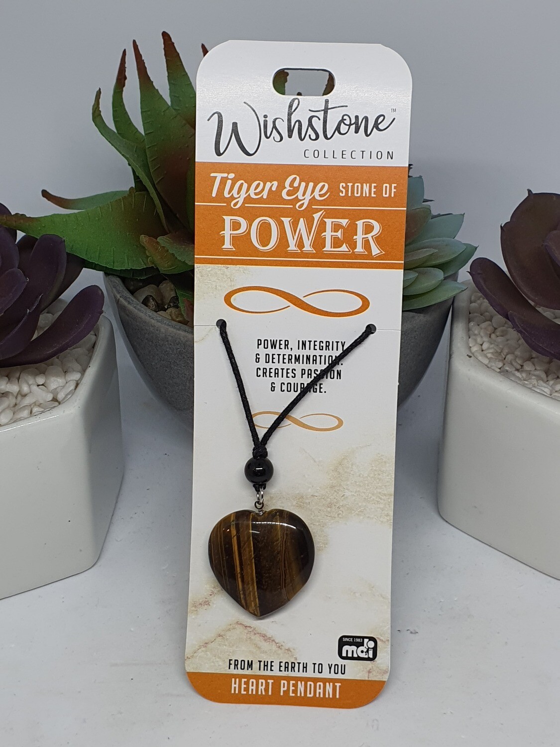 Gold Tiger Eye, Select Option: Heart Pendant