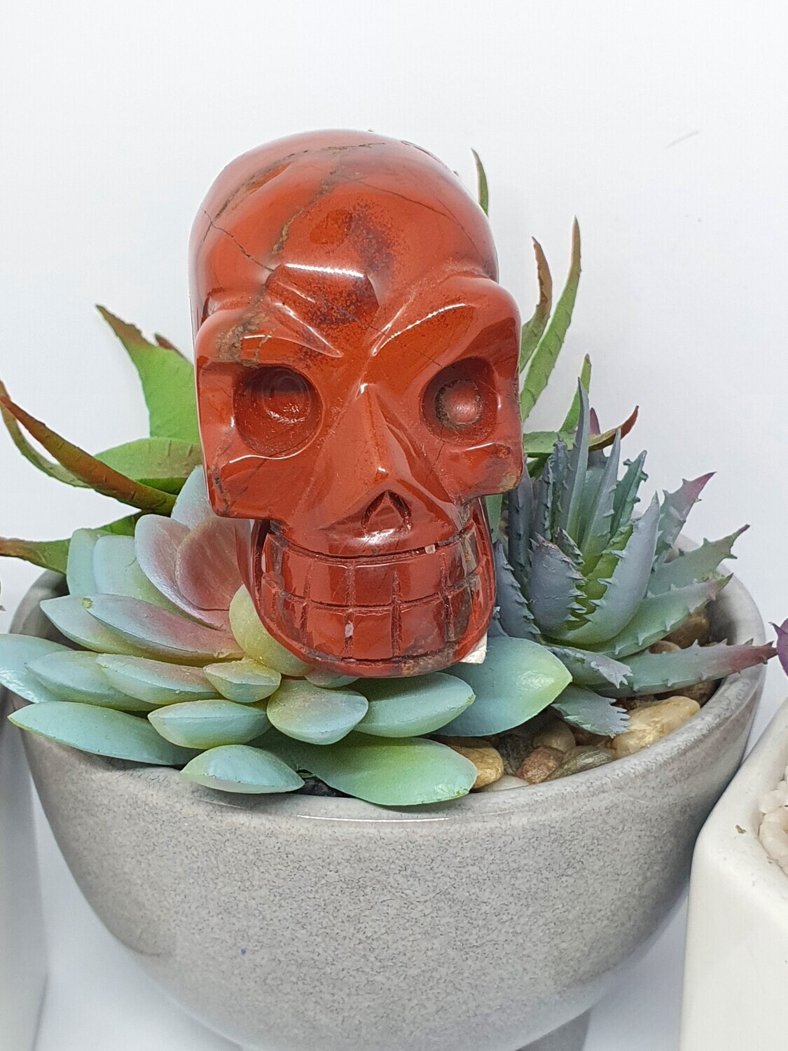Carved Red Jasper Skull