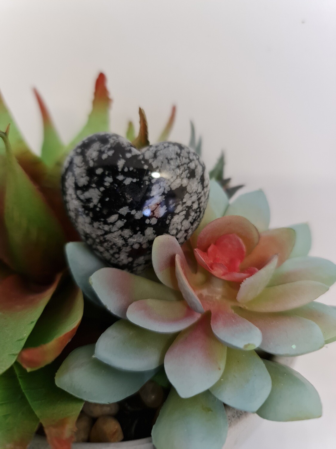 Snowflake Obsidian Heart