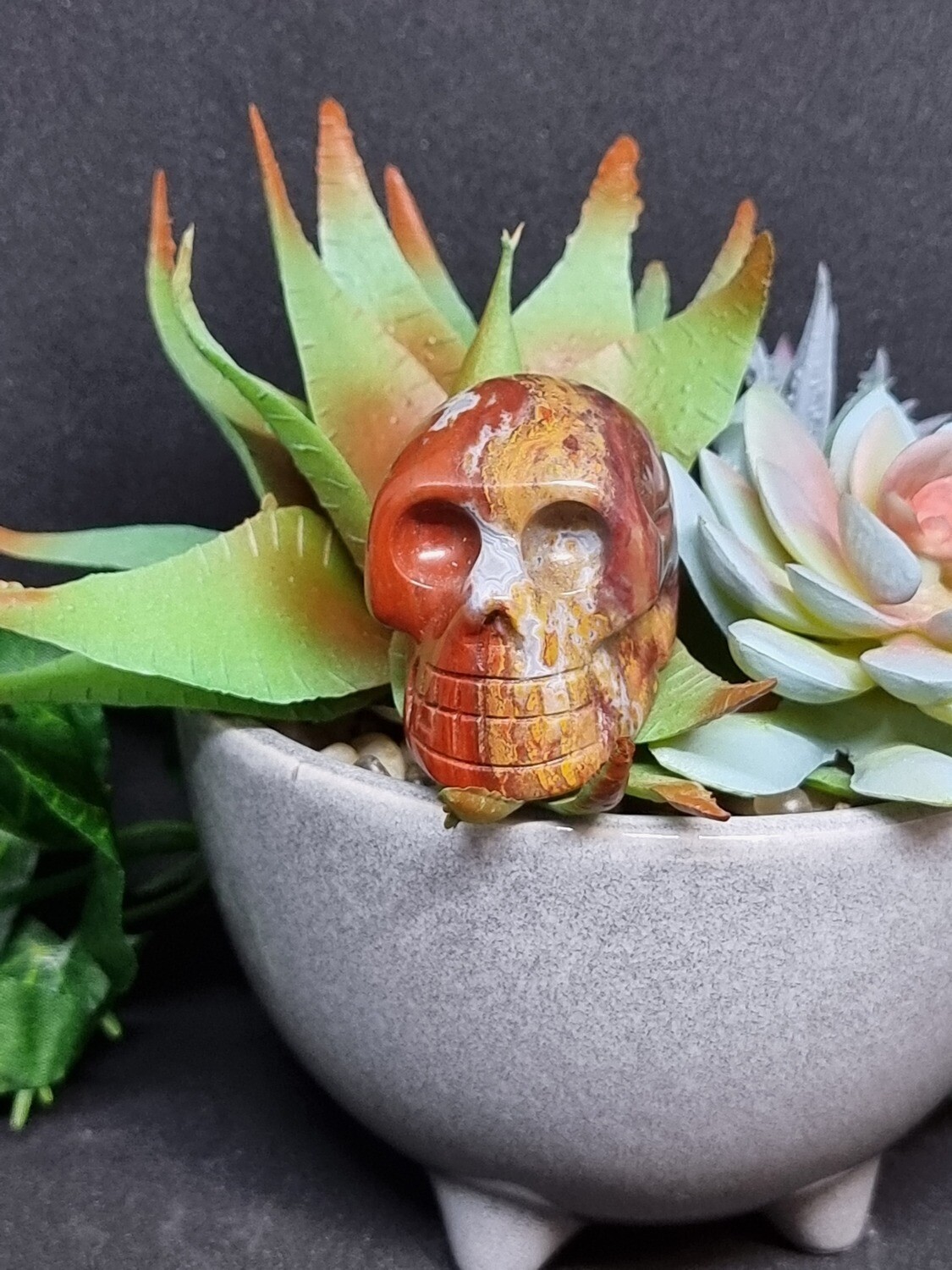 Red Jasper Skull