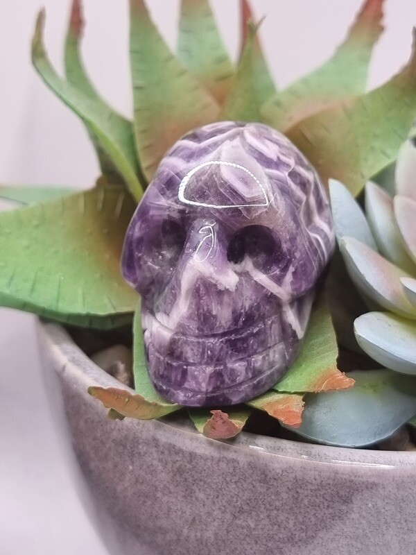 Chevron Amethyst Skull