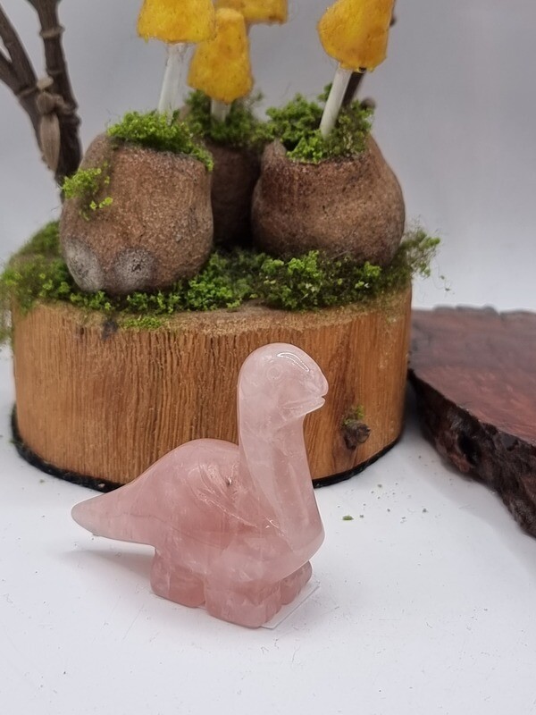 Rose Quartz Carved Dinosaur