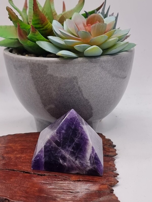 Chevron Amethyst Pyramid
