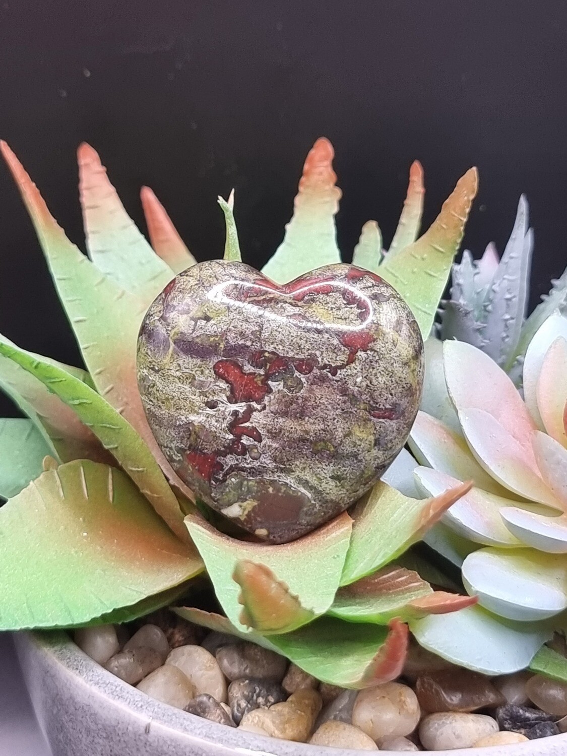 Dragons Blood Jasper Carved Heart