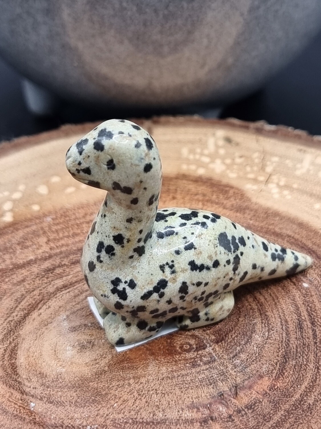 Dalmatian Jasper Carved Dinosaur