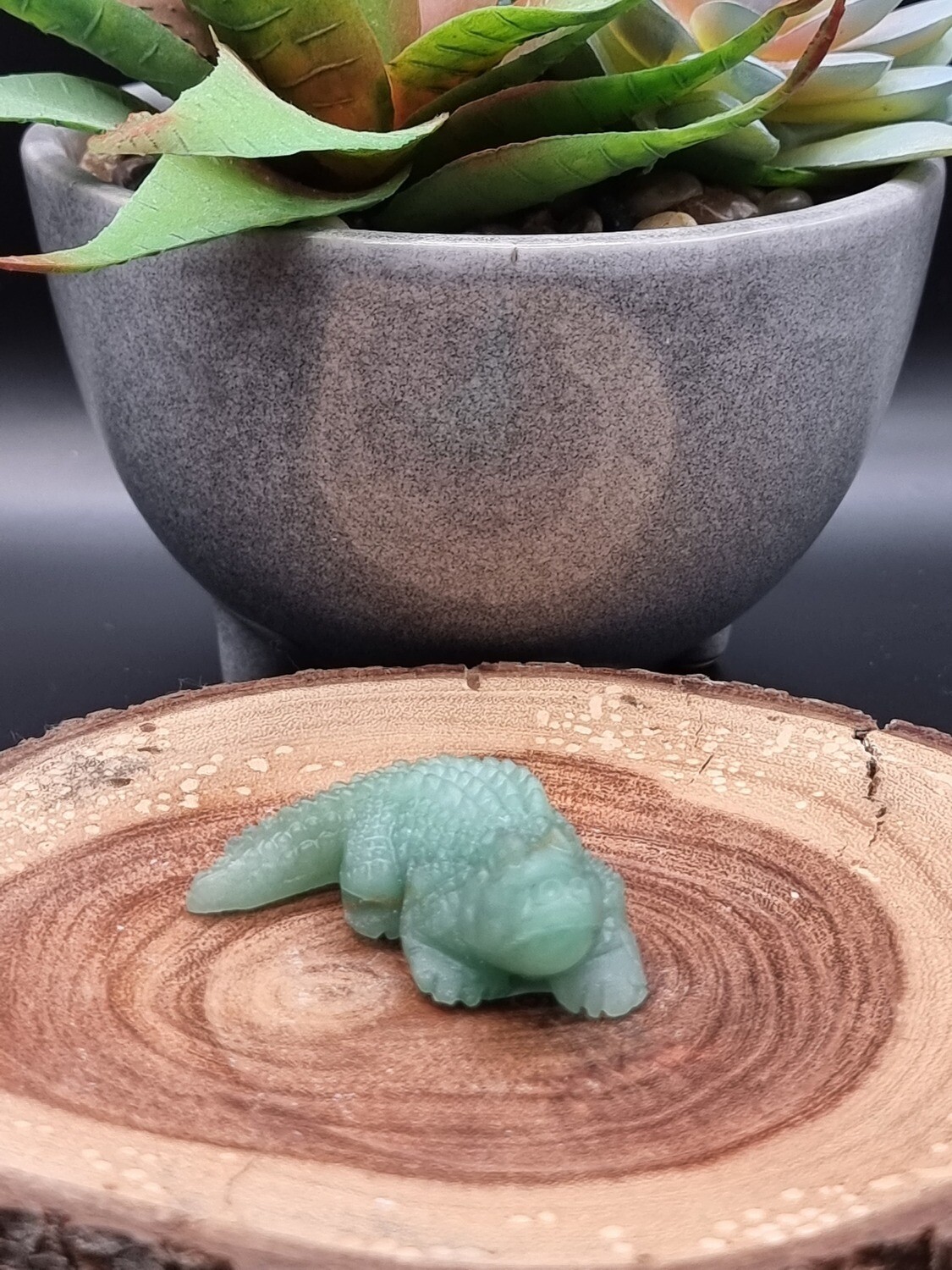 Green Aventurine Carved Alligator