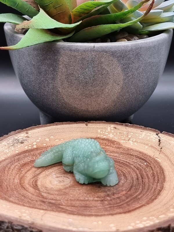 Green Aventurine Carved Alligator