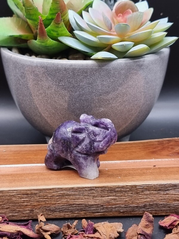 Lepidolite Elephant