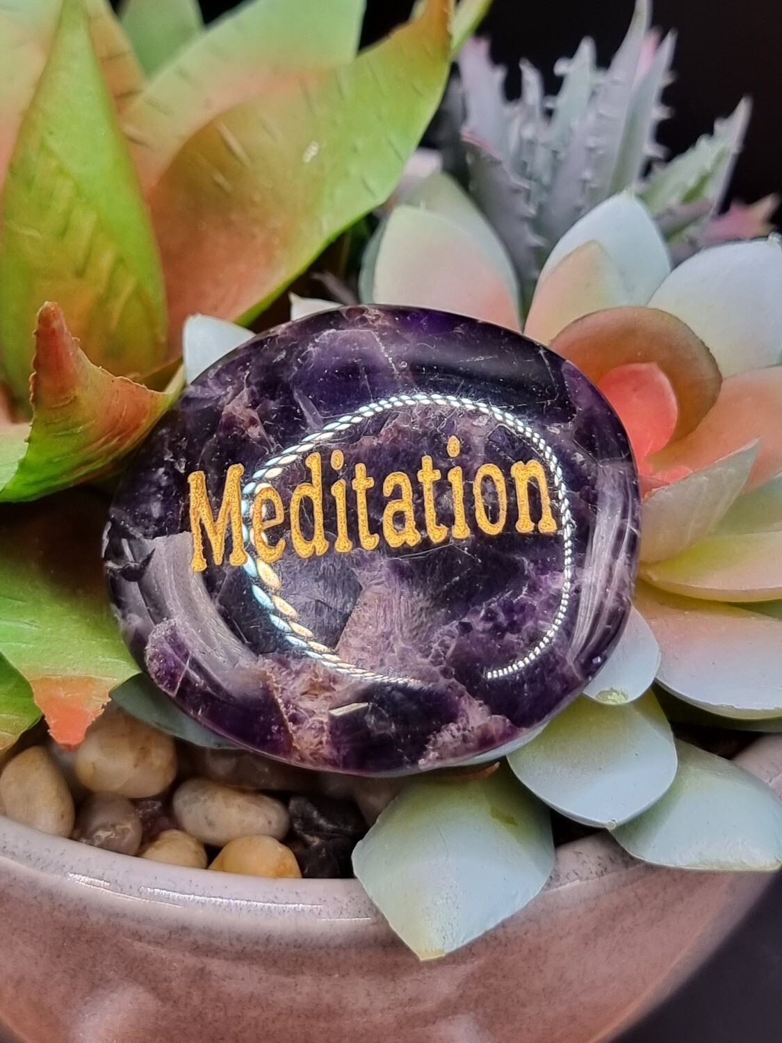 Amethyst Meditation Word Stone