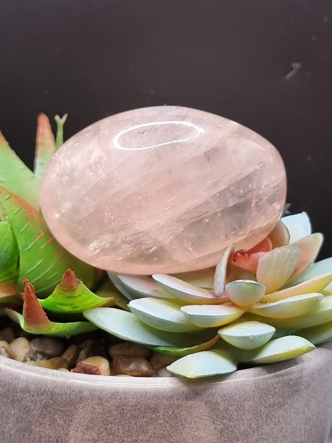 Rose Quartz Palm Stone