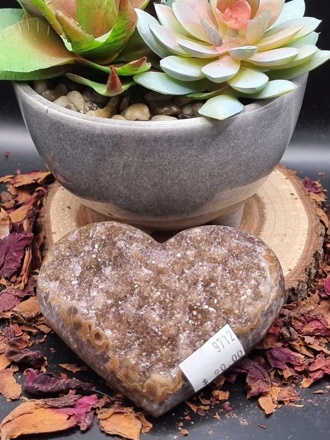 Amethyst Cluster Heart