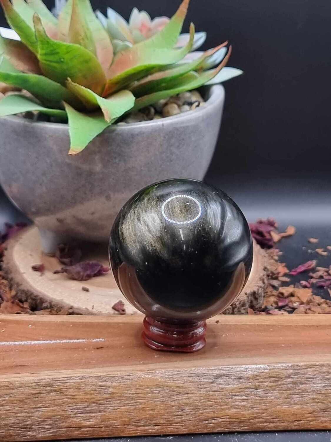Gold Sheen Obsidian Sphere