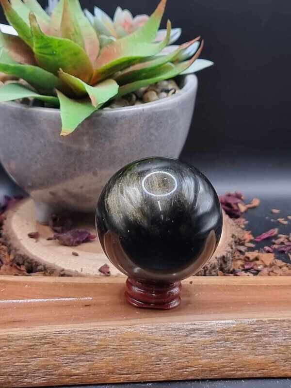 Gold Sheen Obsidian Sphere