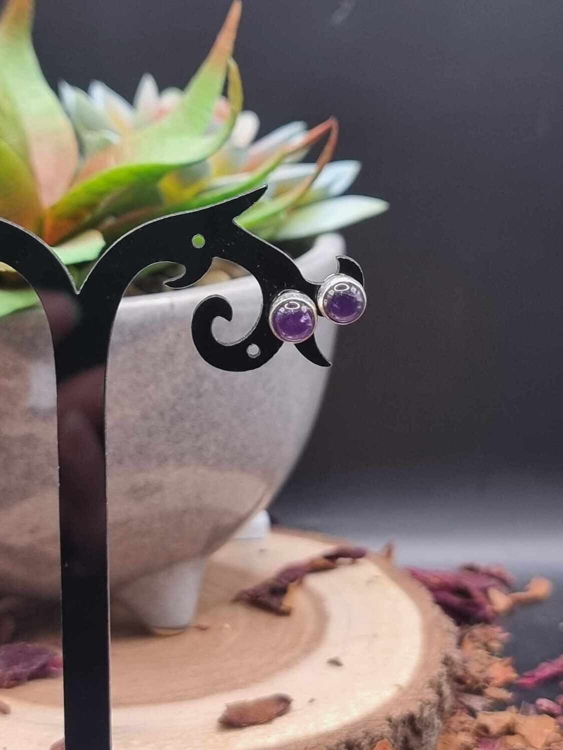 Amethyst Stud Earrings
