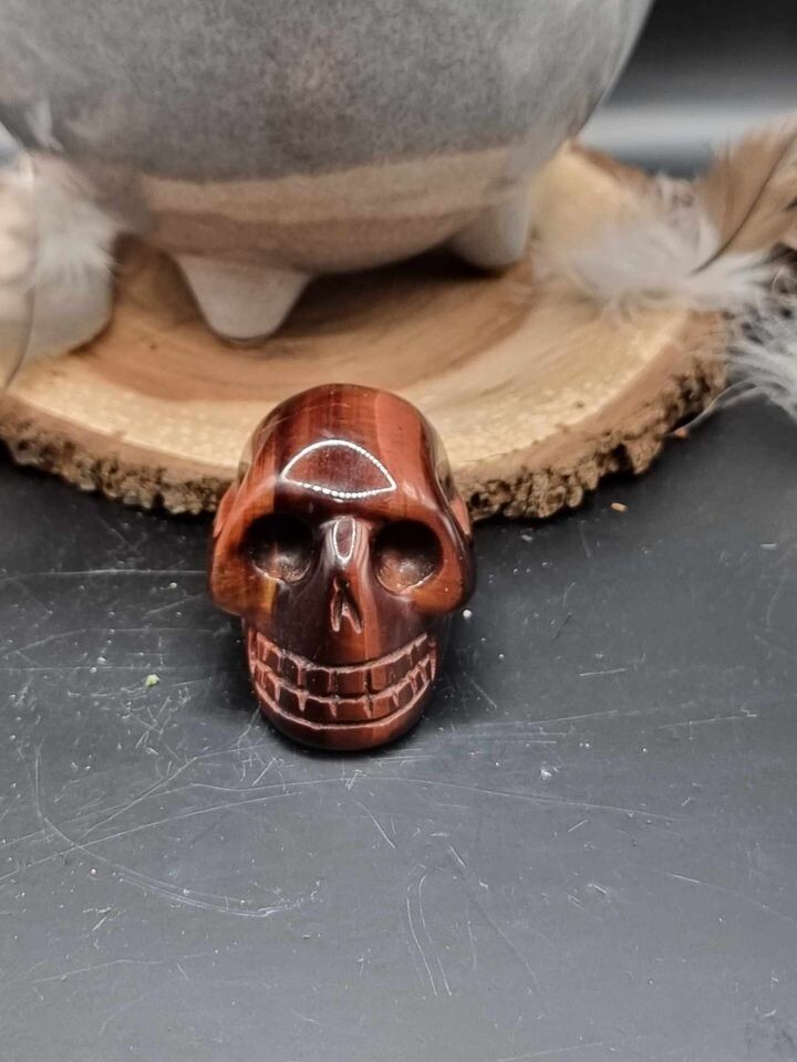 Red Tiger Eye Skull