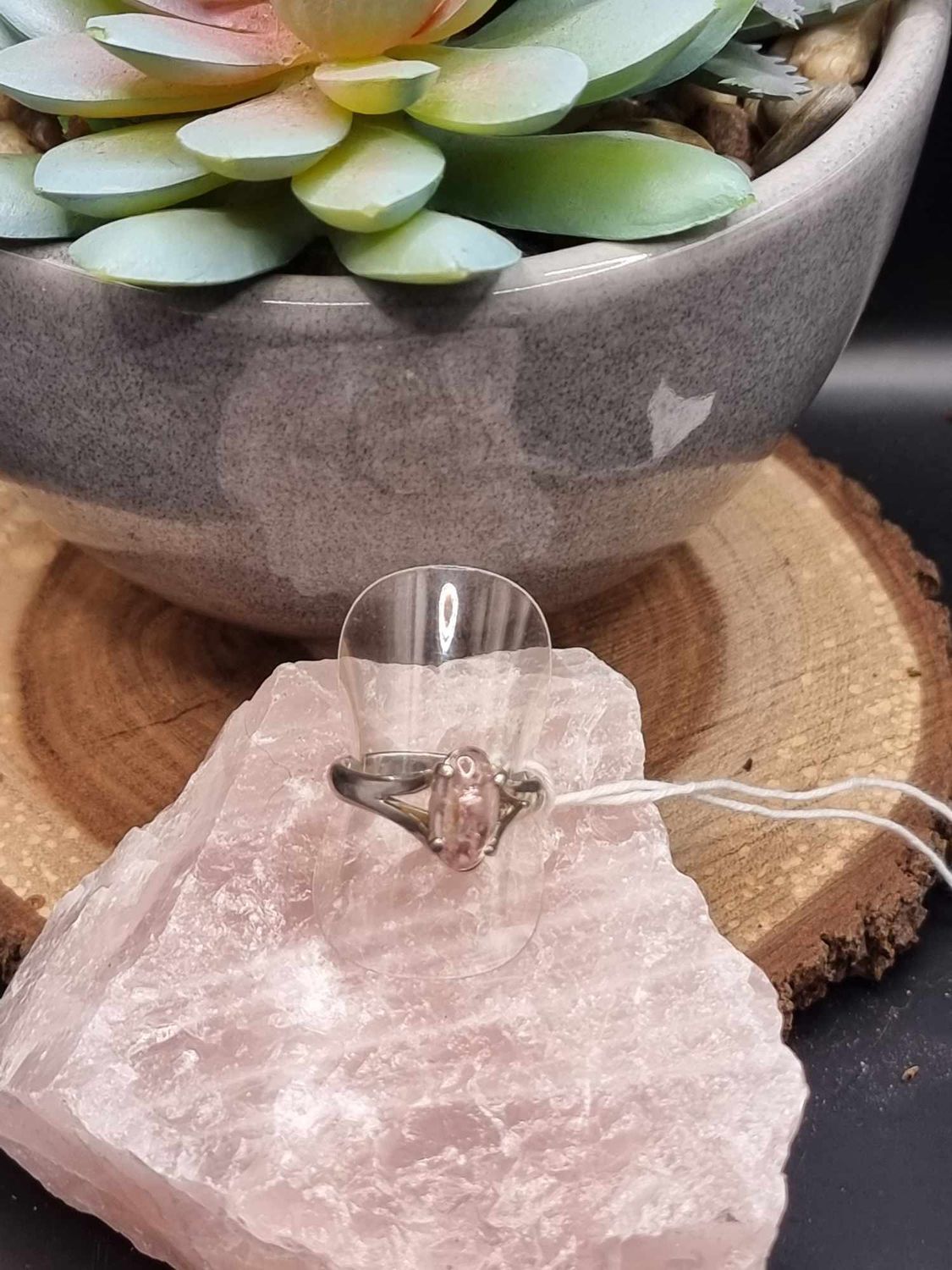 Pink Tourmaline Oval Ring - Size 8