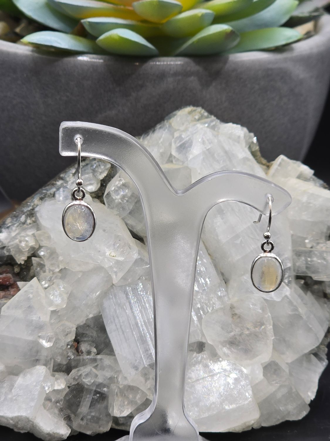 Rainbow Moonstone Drop Earring Rainbow Moonstone Drop Earring