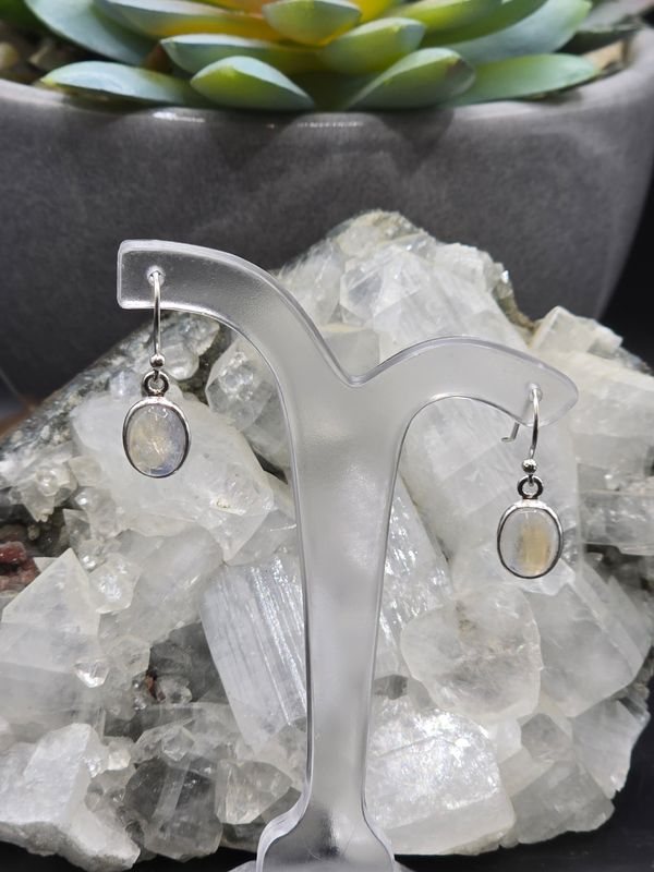 Rainbow Moonstone Drop Earring