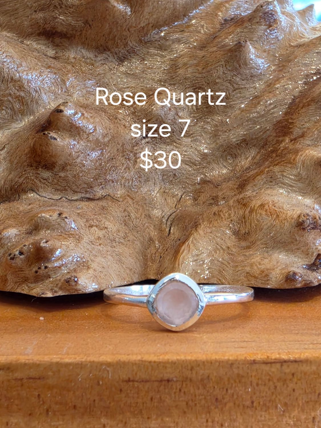 Rose Quartz Ring Size 7 Rose Quartz Ring Size 7