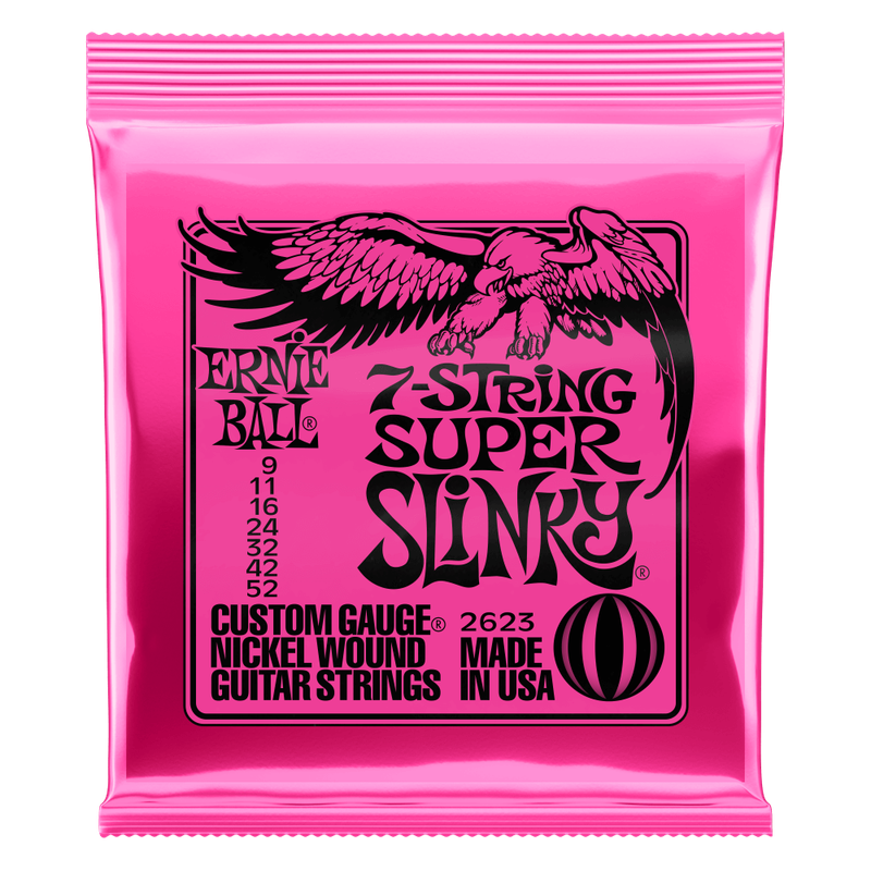 Super Slinky Nickel Wound 7-String Electric Guitar Strings 9-52 Gauge