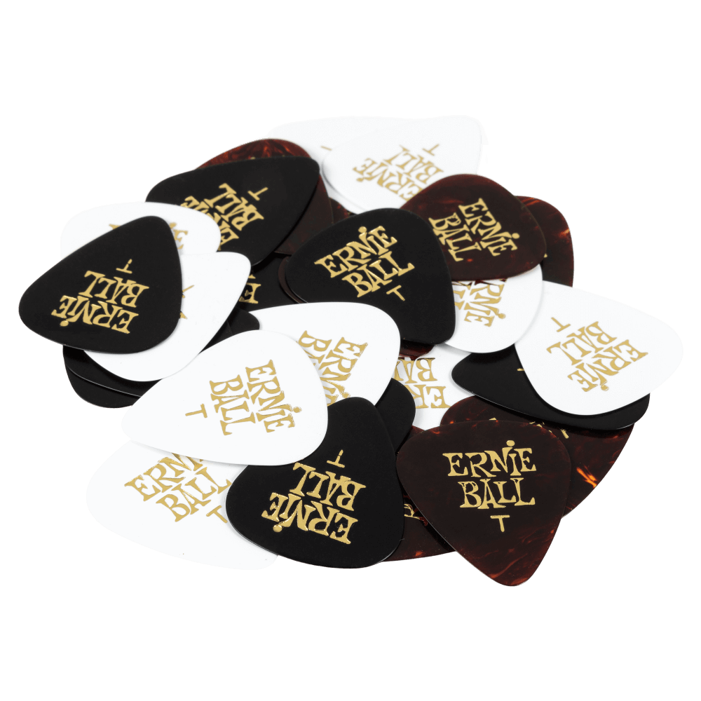 Cellulose Guitar Picks - Thin Assorted Colors - 12 Pack
