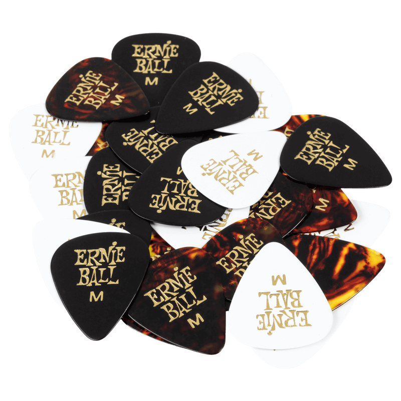 Cellulose Guitar Picks - Medium Assorted Colors - 12 Pack