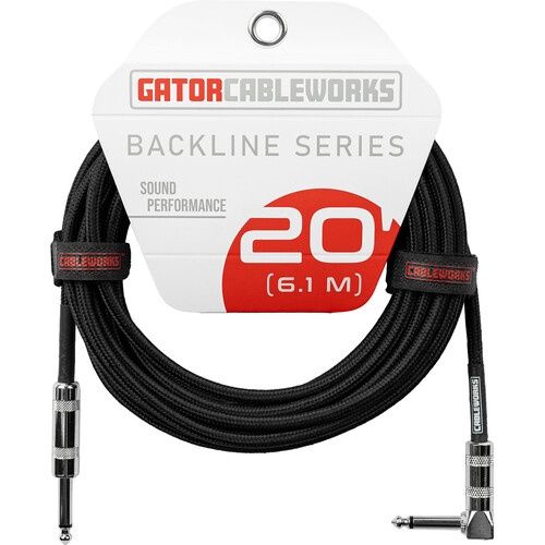 Gator Cableworks Backline Series 20 FT Straight to RA Instrument Cable