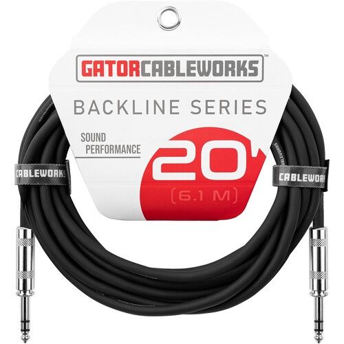 Gator Cableworks Backline Series 20 FT Straight to Straight Instrument Cable