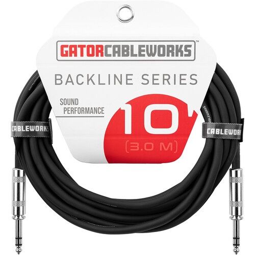 Gator Cableworks Backline Series 10 FT Straight to Straight Instrument Cable