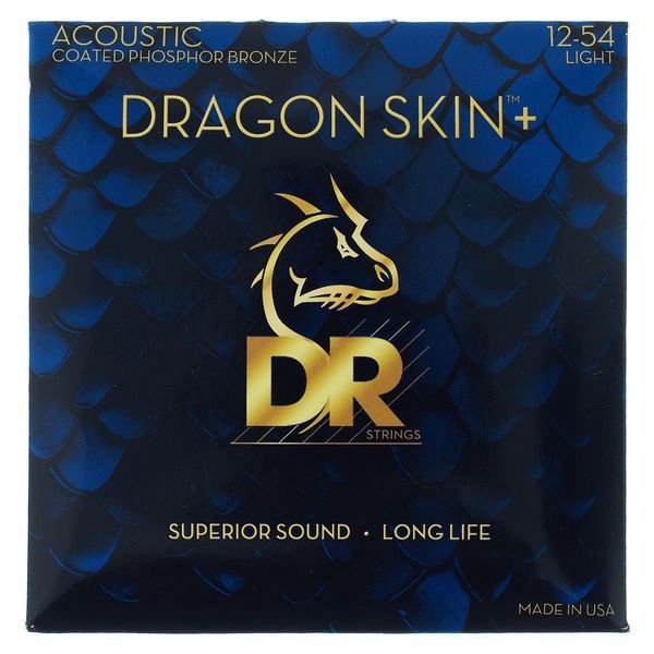DR DRAGON SKIN+ Accurate Core Coated Phosphor Bronze Acoustic Guitar String Set - 12-54 Light