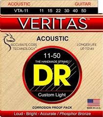 DR Veritas Accurate Core Coated Acoustic Guitar String Set - 11-50 Custom-Light