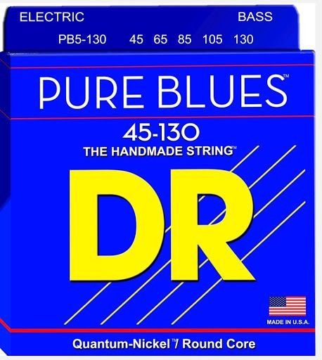 DR Pure Blues Quantum-Nickel Electric Bass Strings Long Scale Set - 5-String 45-125 Medium