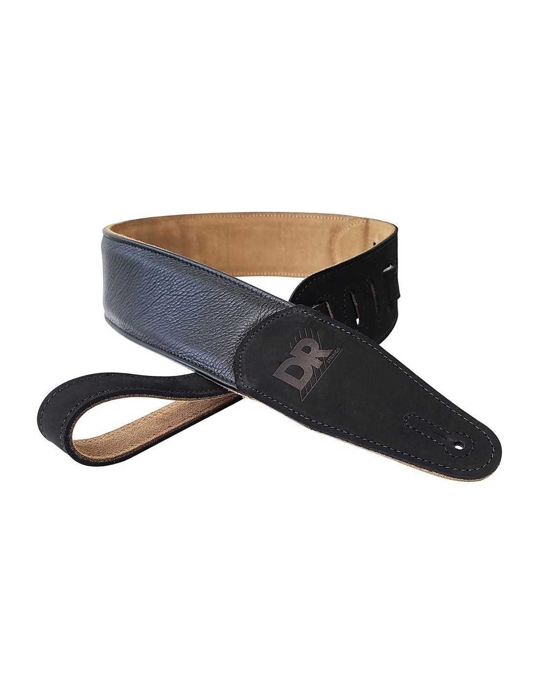 DR Black Butter Soft Leather Guitar Strap