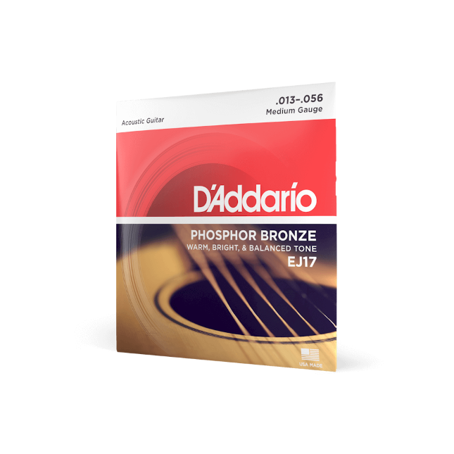 D'Addario 13-56 Medium, Phosphor Bronze Acoustic Guitar Strings