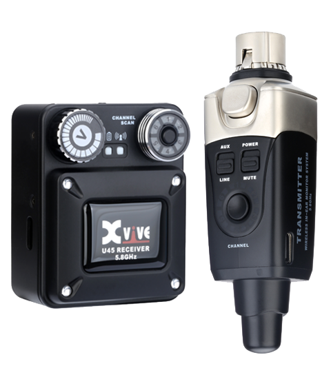 Xvive U45 In-Ear Monitor Wireless Complete System, Colour: Black