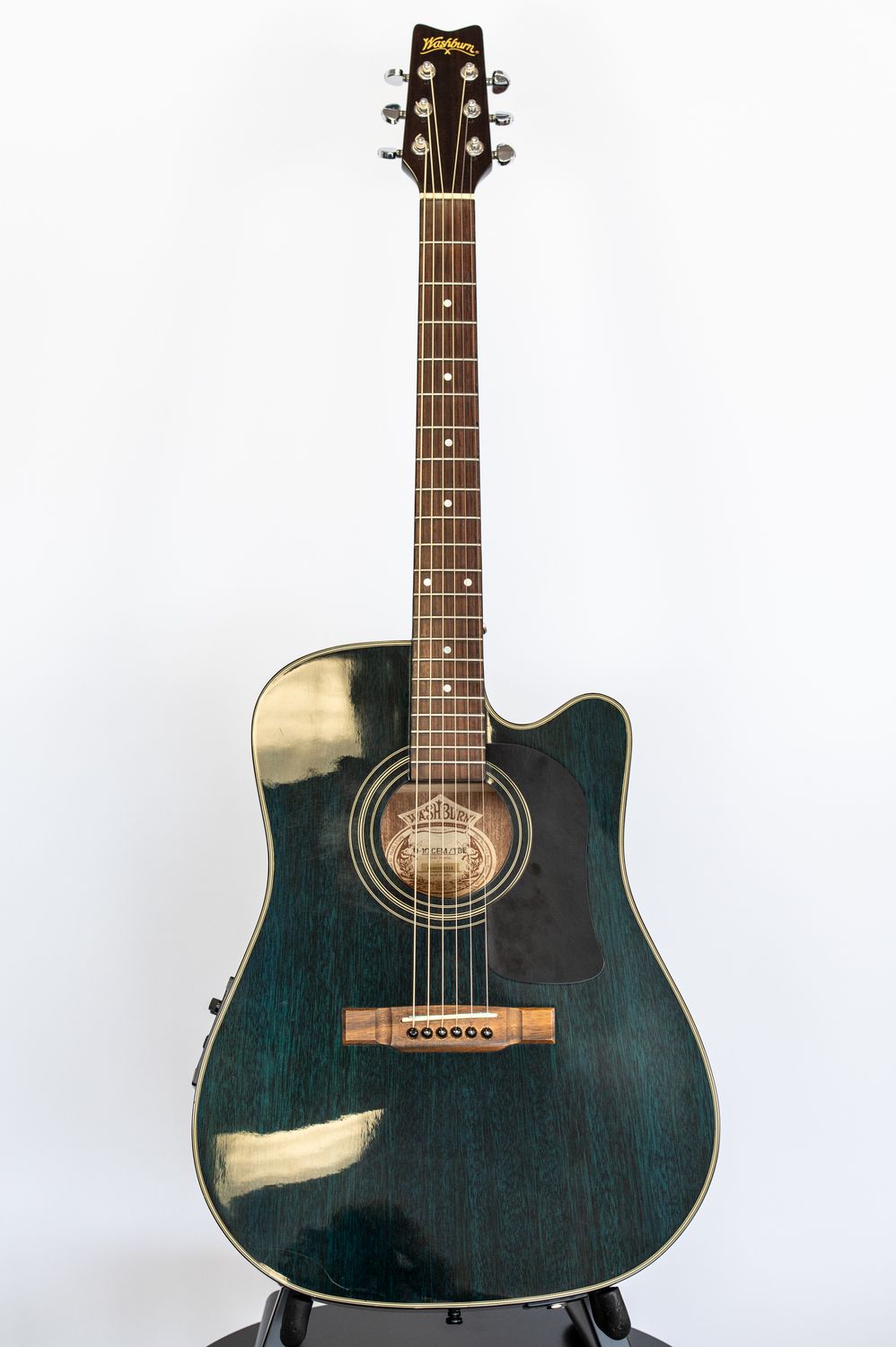 (Used) Washburn D-10 CEM Acoustic Guitar, Colour: Transparent Blue