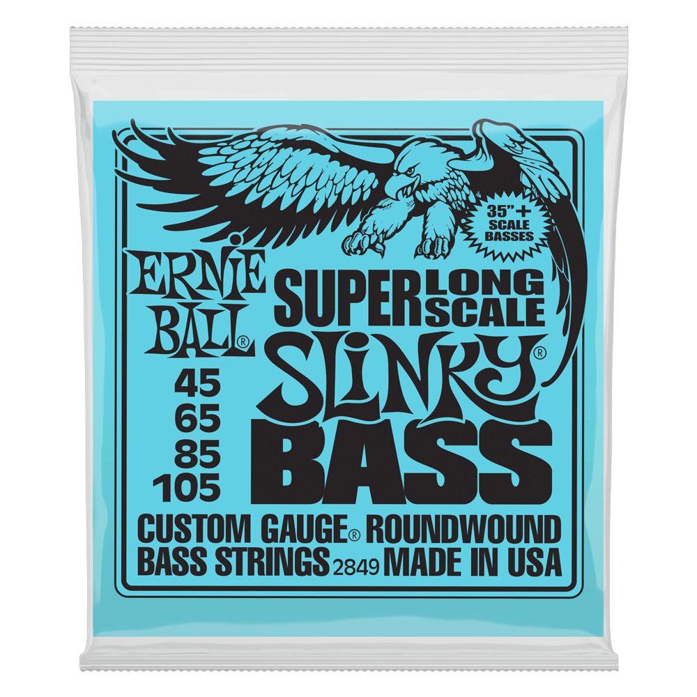 Ernie Ball Slinky Nickel Wound Super Long Scale Electric Bass Strings 45-105 Gauge