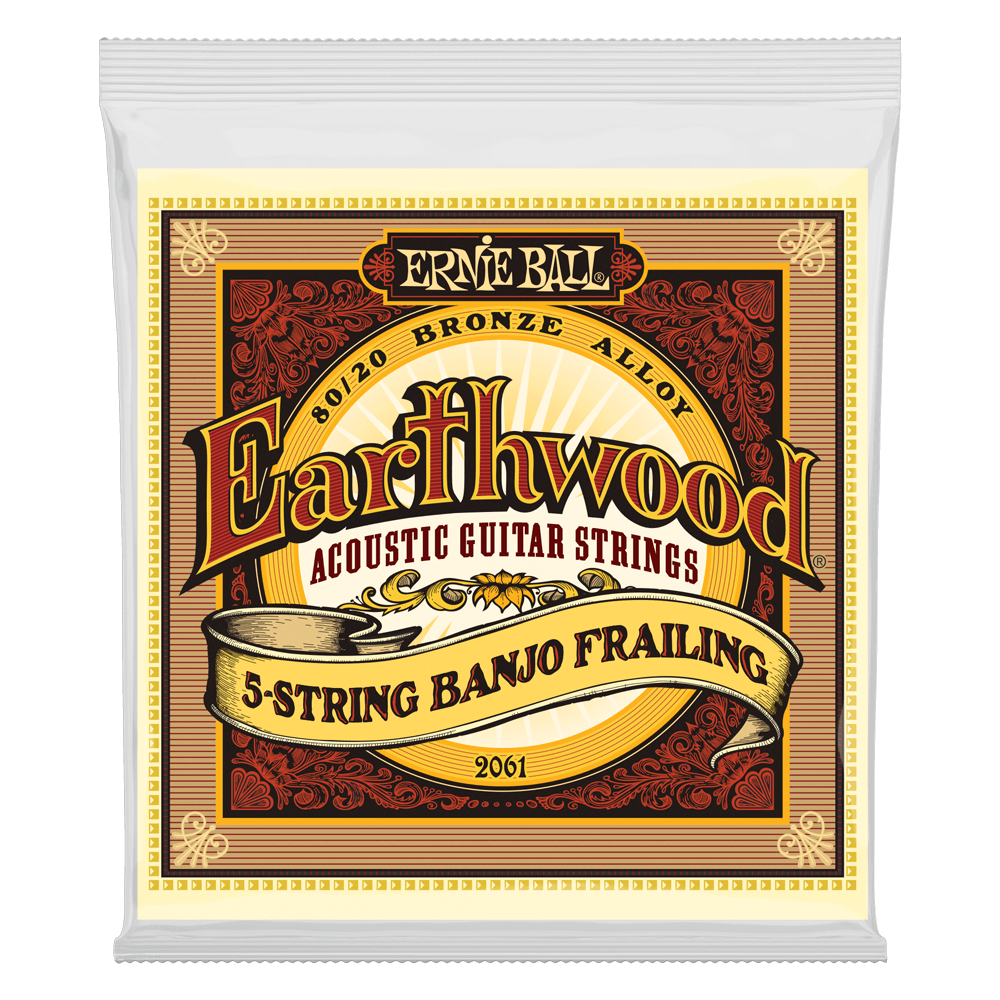 Ernie Ball Earthwood 80/20 Bronze Loop End 5-String Frailing Banjo Strings 10-24 Gauge