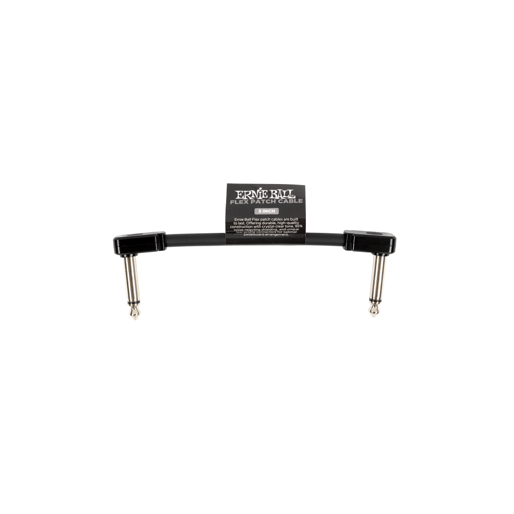 Ernie Ball Flex Patch Cable 3in - Black - Single
