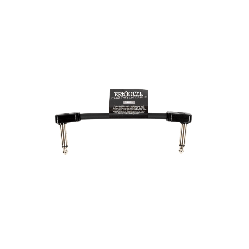 Ernie Ball Flex Patch Cable 3in - Black - Single
