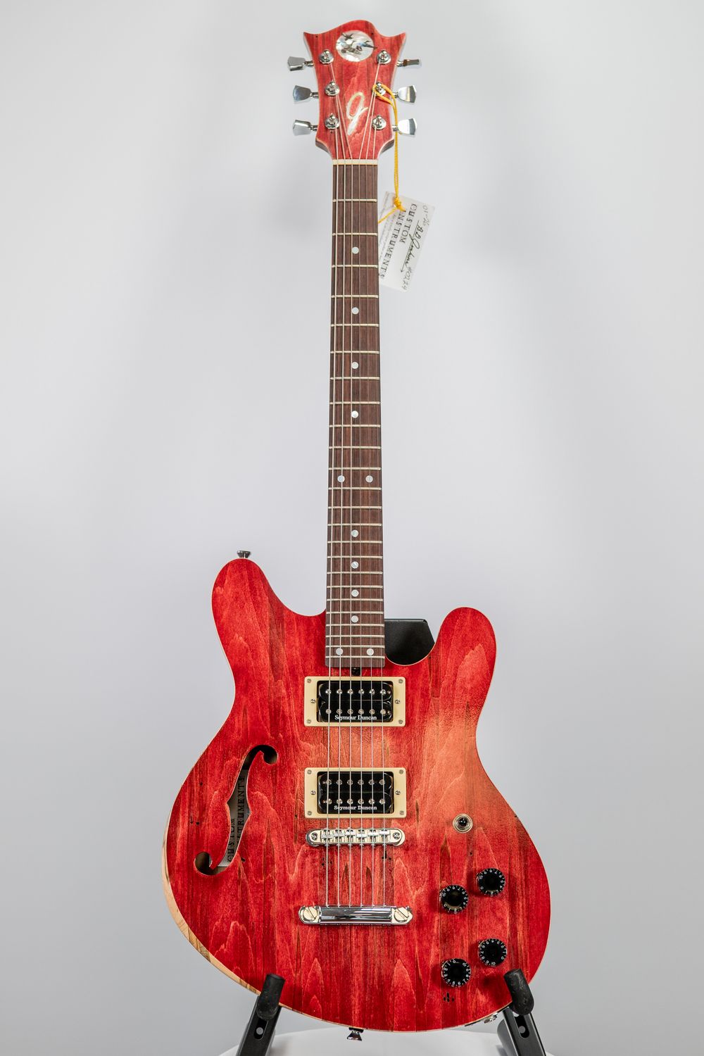 B.D. Jenkins "Marlin" Cardinal Semi-Hollow Guitar, Colour: Red Ambrosia Maple