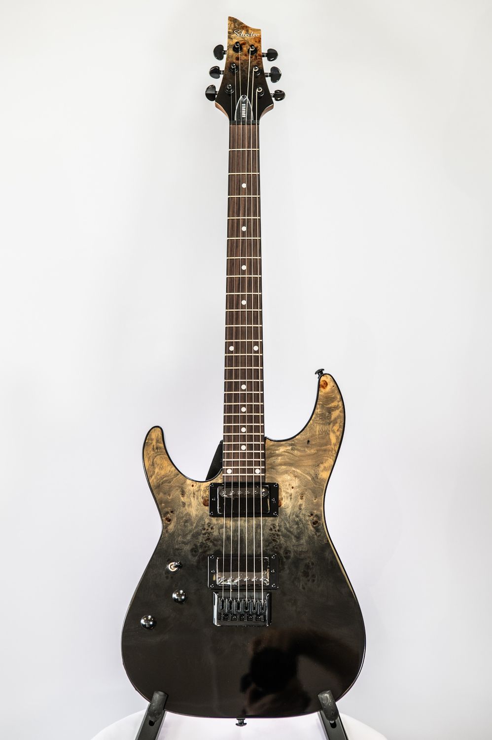 Schecter C-1 Standard LH, Colour: Black Fade Burst Burl
