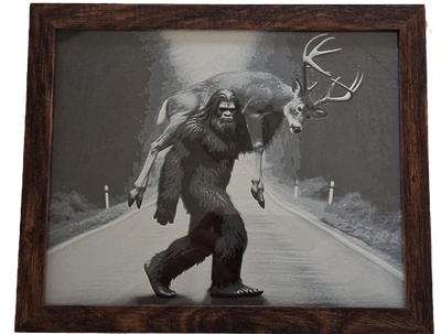 Bigfoot got his deer. Dark Brown frames