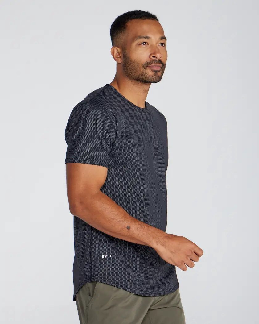 Black Pulse Short Sleeve Drop-Cut